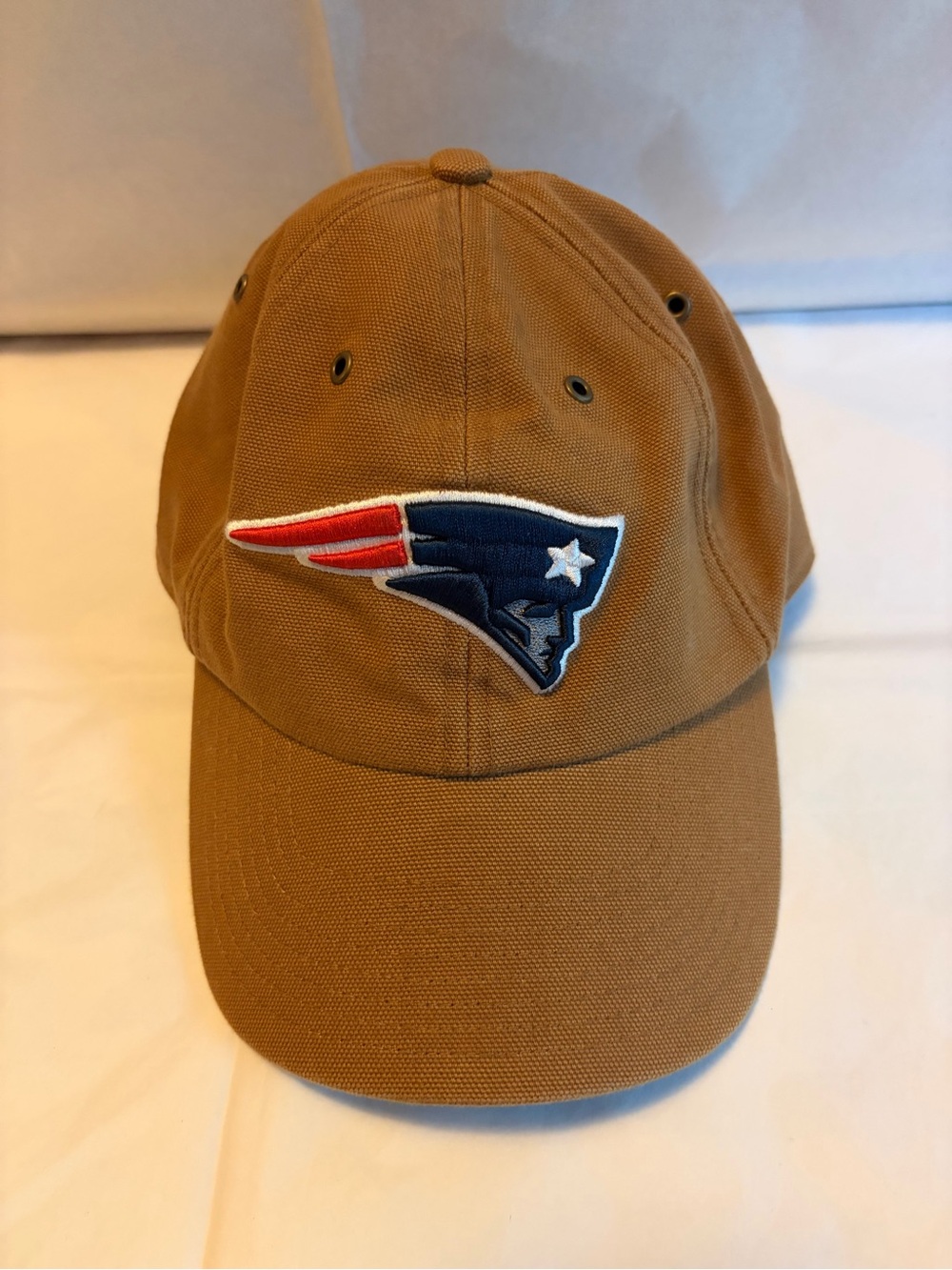 Carhartt Brown Canvas Baseball Cap with Patriots Team Patch